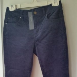 Ann Taylor Petite Navy Velvet Pants